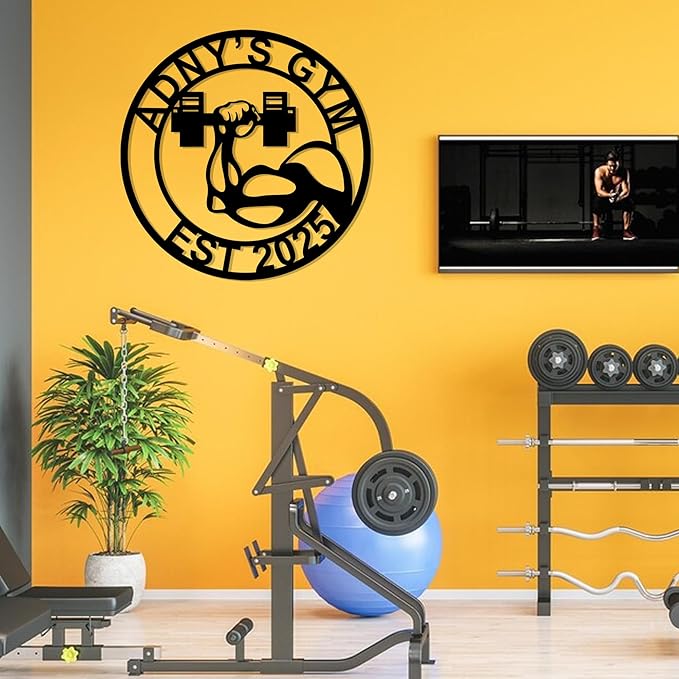 Luxury Personalized Gym Metal Sign, Custom Home Gym Sign, Home Gym Decorations, Gifts for Fitness Lovers, Workout Room Decor, Gym Signs for Home Gym, Christmas Gifts 4