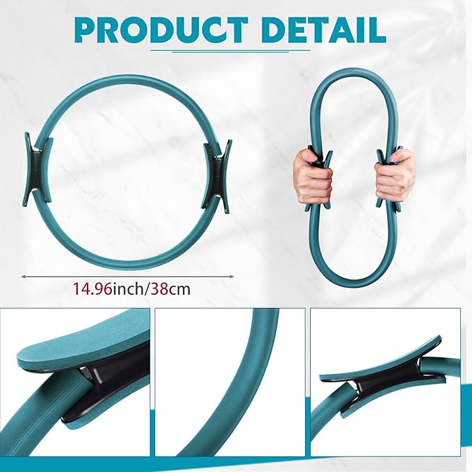 Syhood Pilates Ring 11. 81 Inch Pilates Circle Yoga Ring Magic Lightweight Flexible Workout Equipment for Fitness Physical Therapy Resistance Exercise Arms Legs