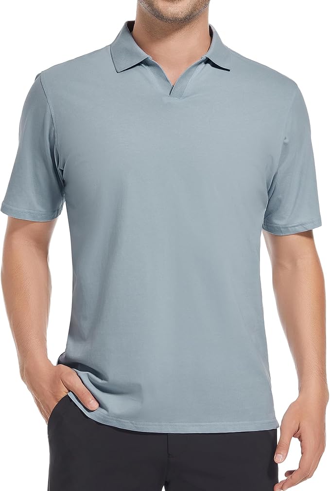 Men's Jacquard Golf Polo Shirt Moisture Wicking Performance Fit