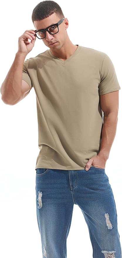 Men’s Modern Fitted V-Neck T-Shirt Premium Comfort Undershirt