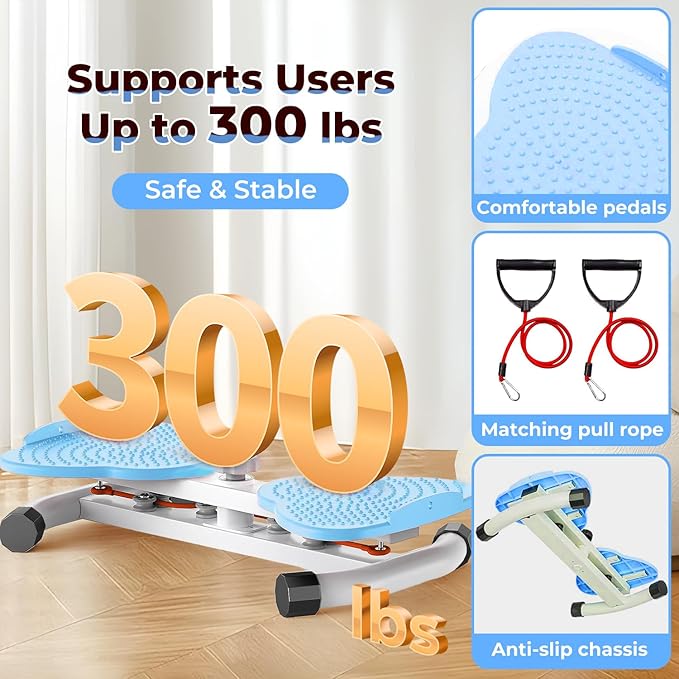 Ab Twister Board,300 lbs Capacity,Slim Waist and Core Ab Exercise,Foot Massage Design,Noiseless Home Gym Exercise