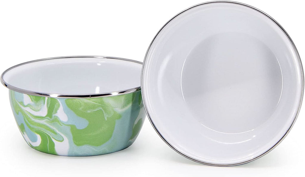 Modern Monet Enamelware Salad Bowls - Set of 4