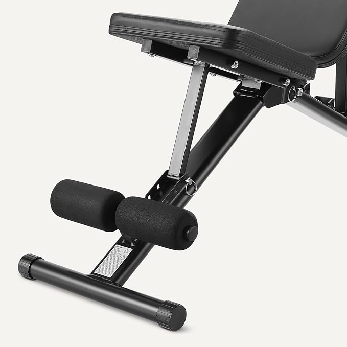 Amazon Basics Adjustable Workout Weight Bench Press, Foldable for Home Gym, Black