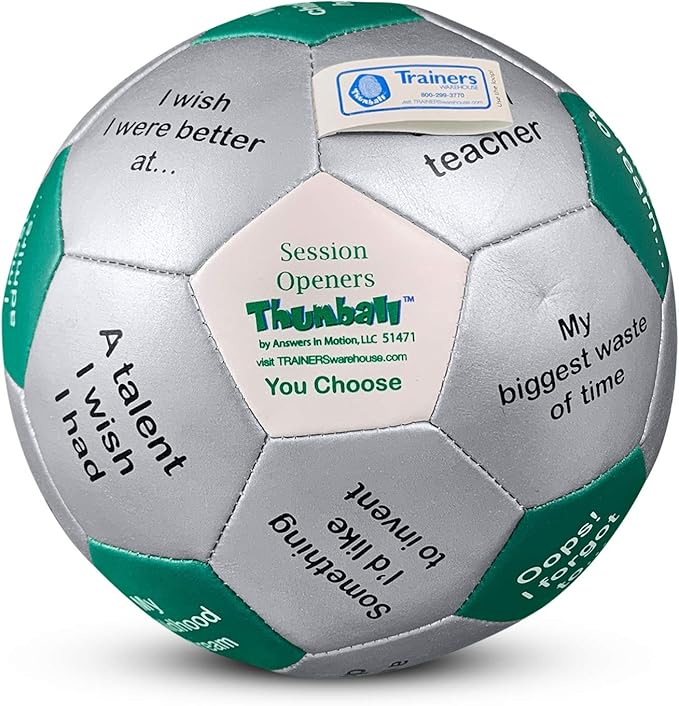 Trainers Warehouse 6" Thumball Collection, 32 Prompts for Conversation, Team Building, Relationship and Training