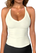 iGENJUN Workout Tops for Women Racerback Basic Tank Summer 2025 Camisole V Neck Slim Fit Ribbed Sleeveless