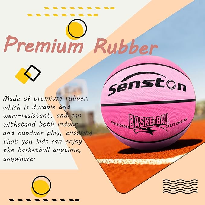 Senston Kids Basketball Balls Size 3/5/7 Basketballs Indoor Outdoor 27.5/29.5 inch Basketball Gifts for Kids/Girls/Boys