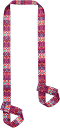 Adjustable yoga mat strap and carrier in use for carrying a rolled yoga mat