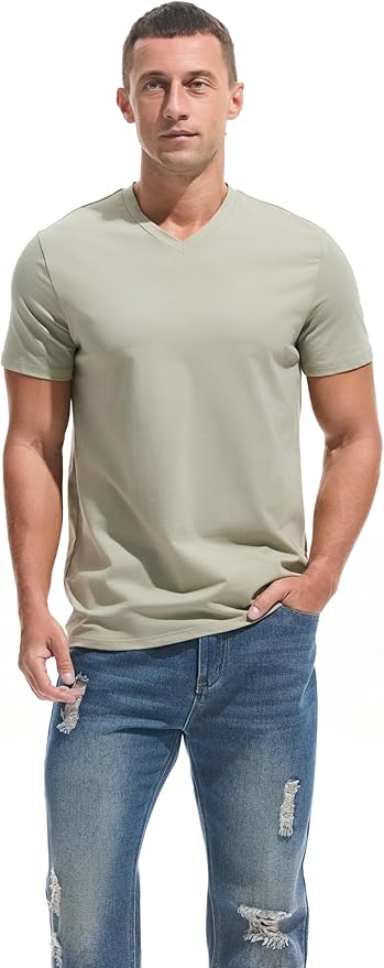 Men’s Modern Fitted V-Neck T-Shirt Premium Comfort Undershirt