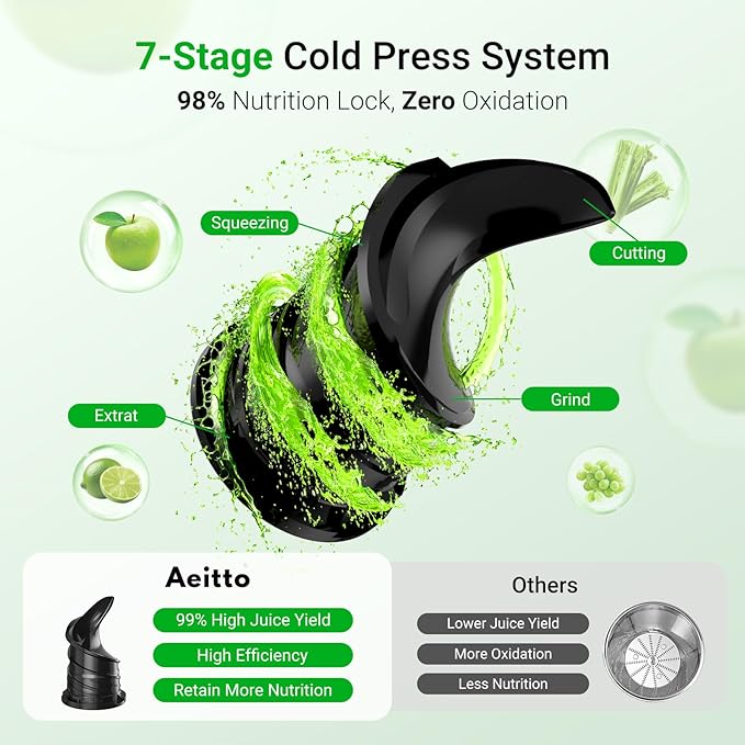Cold Press Juicer with Large Feed Chute for Fresh Baby Food