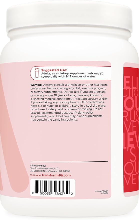 TransformHQ Beauty Collagen (30 Servings) Fruit Punch - Hair, Skin, & Nails Formula