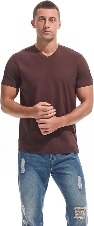 Men’s Modern Fitted V-Neck T-Shirt Premium Comfort Undershirt