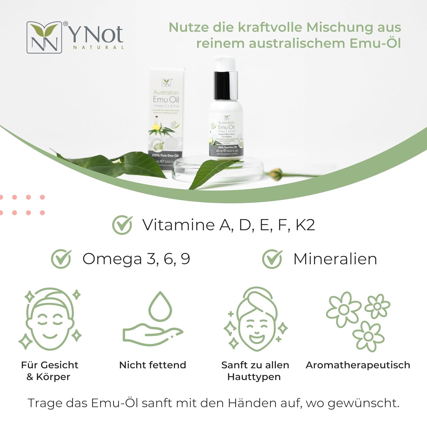 Australian Emu Oil Infused with Blue Gum Eucalyptus, 60ml