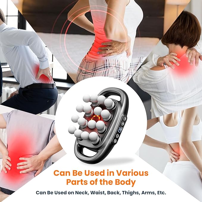 Zevessa Massager - Relief Wave Pro 3, Reliefwave Massager - 16-Head Massage Gun Set, 30 Intensity Levels with 16 Massage Heads, Quiet Percussion Massagers for Legs, Waist, Buttocks Muscles (White)