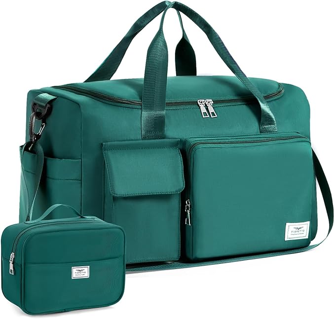 FIORETTO Women's Gym Duffle Bag with Shoes Compartment, 37L Capacity, Ideal for Travel, Gym, Sports, Duffel, Weekender