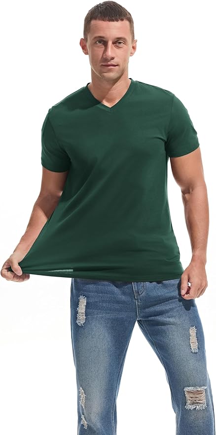 Men’s Modern Fitted V-Neck T-Shirt Premium Comfort Undershirt