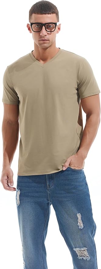 Men’s Modern Fitted V-Neck T-Shirt Premium Comfort Undershirt