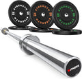 Olympic Rubber Bumper Weight Set - 2 Inch Barbell Plates for Home Gym Strength Training