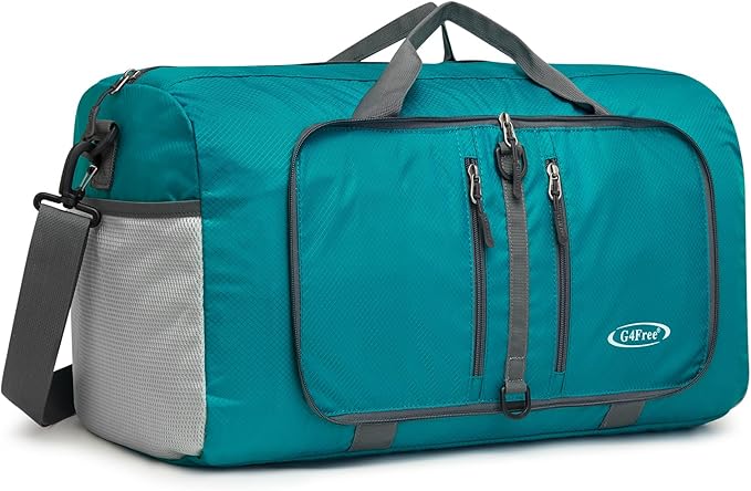 G4Free 40L/65L Foldable Duffel Bag, Water-Repellent Travel Backpack, Lightweight Carry Bag for Overnight Weekender Sports Men Women