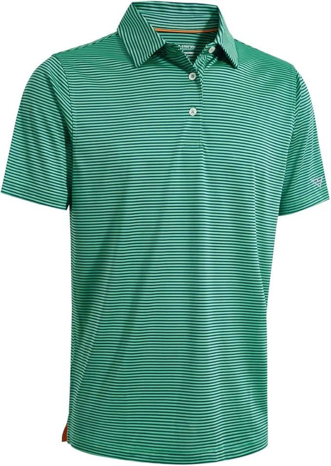 Men's Ironwave Fitness striped short sleeve performance golf polo shirt