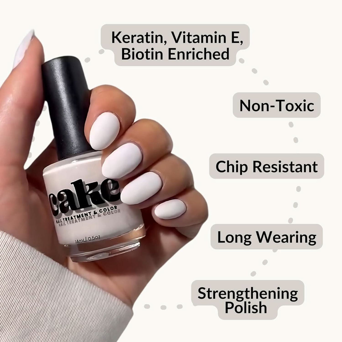 Blanc Canvas Nail Strengthening Polish - Milky White Finish