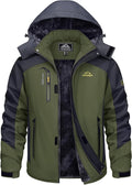 TACVASEN Winter Jacket Men's Water-Resistant Fleece Jacket Snow Ski Jacket Military Tactical Jacket Coat Parka Hood Raincoat