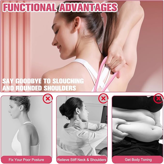 Resistance Bands, Figure 8 Exercise Bands for Women Men, Arm Back Elastic Rope for Glutes,Back,Fullbody Yoga Pulling Rope, Gift for Sports Lover/Beginner (25 lbs)