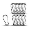 Small Carabiner Clip Hooks, 15pcs 1.97 inch Carabiners Heavy Duty, 304 Stainless Steel Spring Snap Hook Fits Camping Hiking, Metal Clips for Rope Chain Keys Rings