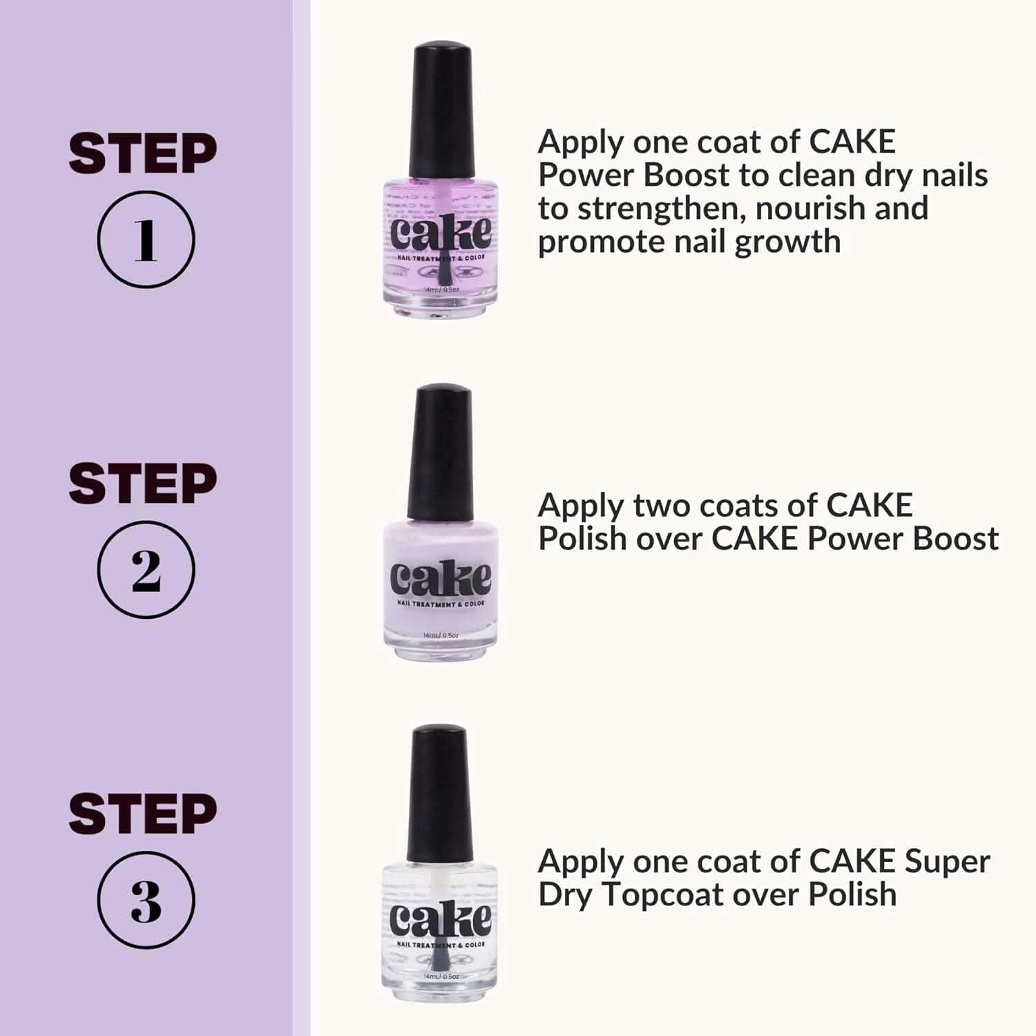 CAKE Nail Strengthening Polish Wisps of Lilac 0.5 fl oz