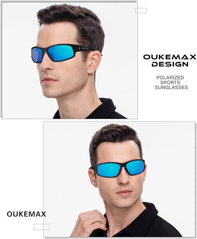 Polarized Sunglasses Men, Sports Sun Glasses Womens UV400 Protection for Fishing Running Driving