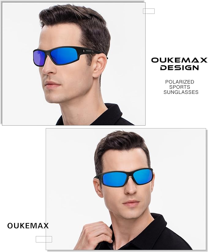 Polarized Sunglasses Men, Sports Sun Glasses Womens UV400 Protection for Fishing Running Driving