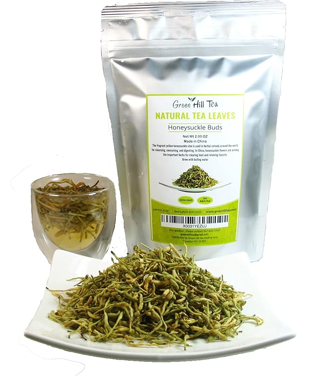 Greenhilltea traditional health herbs, Honey suckle dried herbal tea honeysuckle 2 OZ (56 grams)