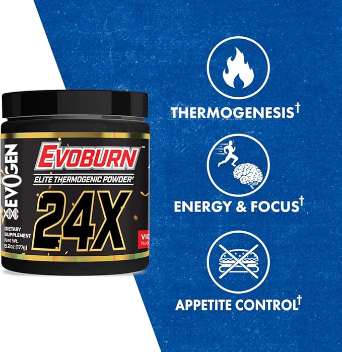 Evogen Evoburn - Thermogenic Fat Burner for Men & Women | Energy, Focus, & Appetite Control | Advanced Metabolism Booster Fat Burner Formula with MitoBurn & Caffeine | Victory Punch | 30 Servings