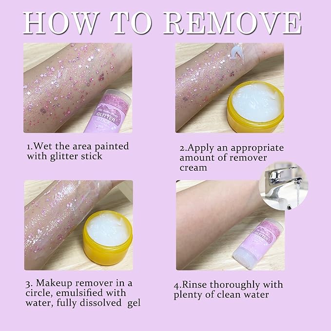 Silver Face Hair Glitter Stick, Chunky Sequins Body Glitter Rave Music Festival Outfits for Kids and Women,Waterproof Shimmer Accessories for Parties & Events