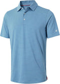 Men's two-tone striped performance golf polo