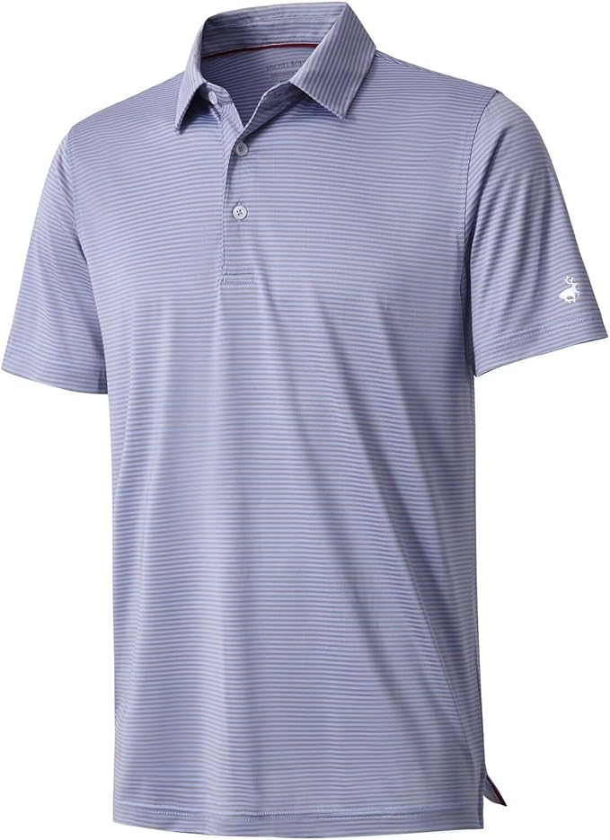 Men's Ironwave Fitness two-tone striped moisture-wicking golf polo