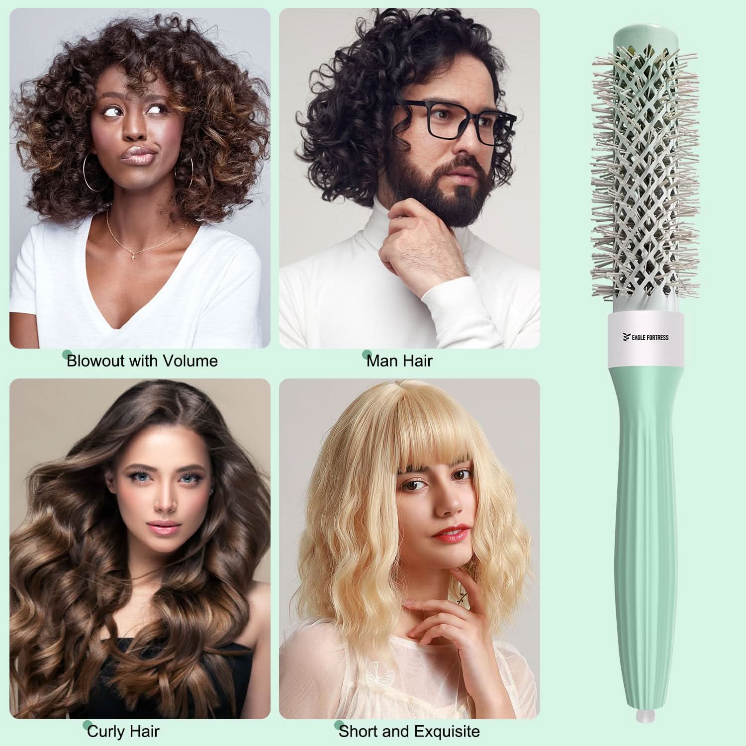 Professional Round Hair Brush 0.98in for Precision Styling