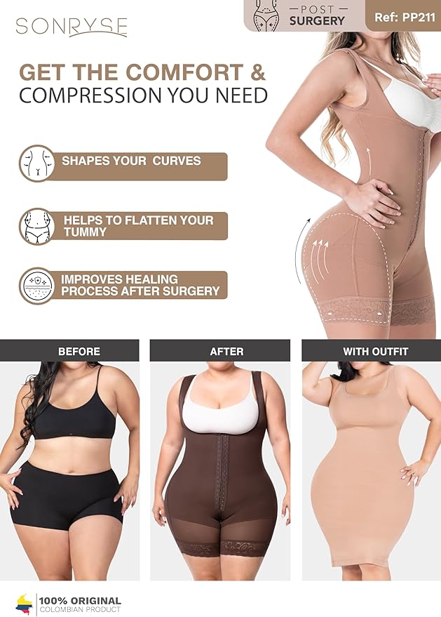 Sonryse Tummy Tuck Compression Garment for Women Fajas Colombianas Reductoras y Moldeadoras Stage 2 Faja