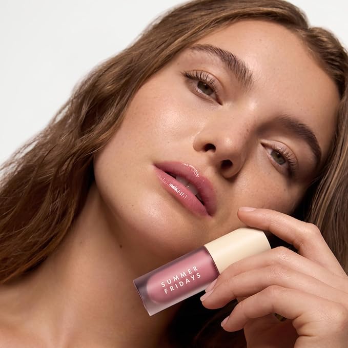 Summer Fridays Dream Lip Oil - Tinted Lip Oil with Moisturizing Sheer Coverage, High-Shine and Deep Hydration - Non-Sticky Formula for Long-Lasting Softness - Rose Bud (0.15 Oz)