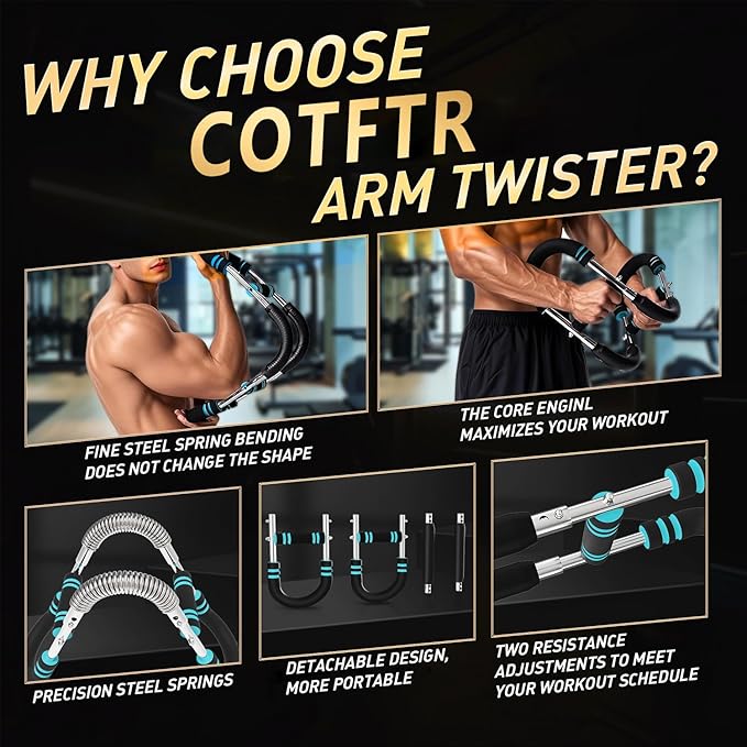 Twister Arm Trainer, Adjustable Chest Workout Equipment for Men & Women, Home Gym Strength Trainer, Muscle Builder & Strength Training for Arms, Chest (20-110 lbs)