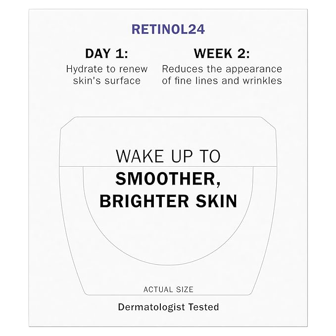 Olay Retinol 24 Face Moisturizer, Anti-Aging Night Cream for Women, Fragrance-Free, Non Greasy - Anti-Wrinkle, Smooth Fine Lines, Tightening, Hydrating Skin Care - Peptides, Glycerin, 1.7 Oz