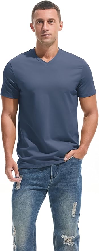 Men’s Modern Fitted V-Neck T-Shirt Premium Comfort Undershirt