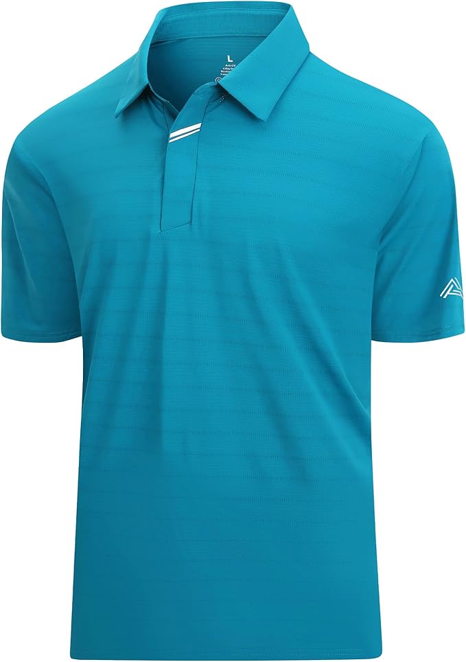 Men's premium jacquard golf polo with hidden placket