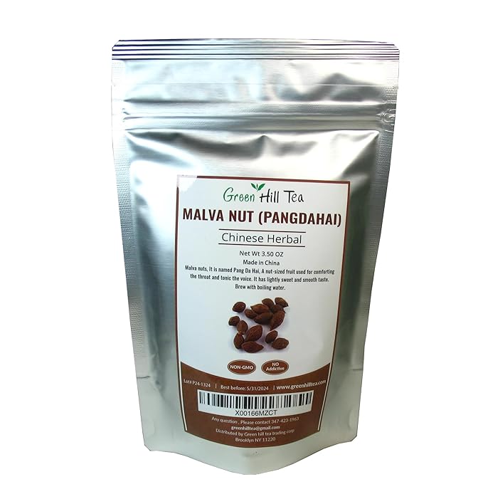 Greenhilltea, Malva Nut Dried Sterculia Lychnophora, Dried Pangdahai胖大海, Caffeine free .NO GMO, NO Additives, Selected,shipping from USA, packaged in foil zip lock bag 3.5 OZ