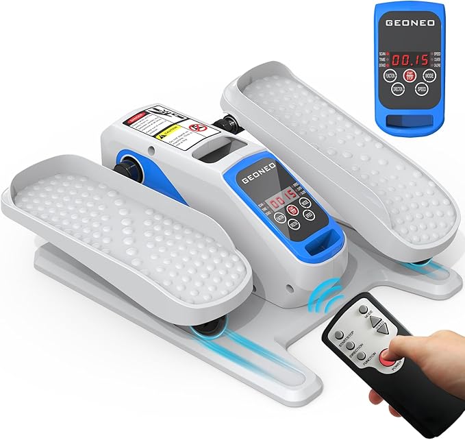 Under Desk Elliptical Machine, Electric Ellipse Leg Exerciser for Senior, Quiet and Compact Electric Seated Pedal Exerciser for Home with Monitor, Remote Control and 12 Adjustable Speeds