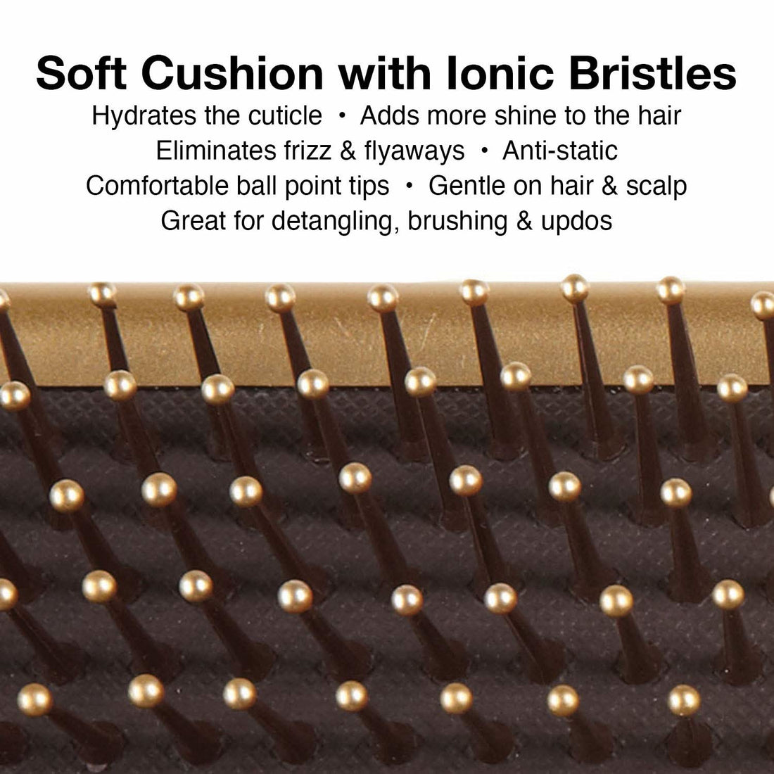 NanoThermic Ceramic + Ion 9 Row Styling Paddle Brush Gold Brown
