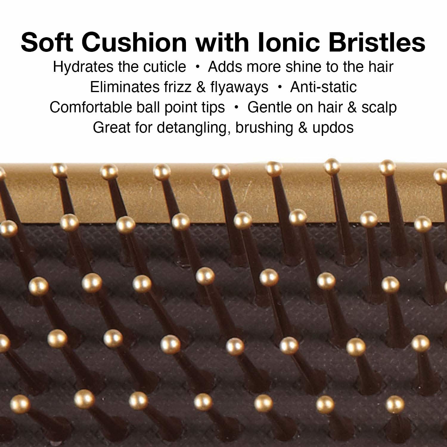 NanoThermic Ceramic + Ion 9 Row Styling Paddle Brush Gold Brown