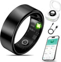 Smart Health Ring for Women Men Fitness Tracker with Heart Rate, Blood Oxygen, Blood Pressure, Sleep Monitoring, Step Counting, IP68 Waterproof for iPhone and Android, No APP Fee, Black 8#