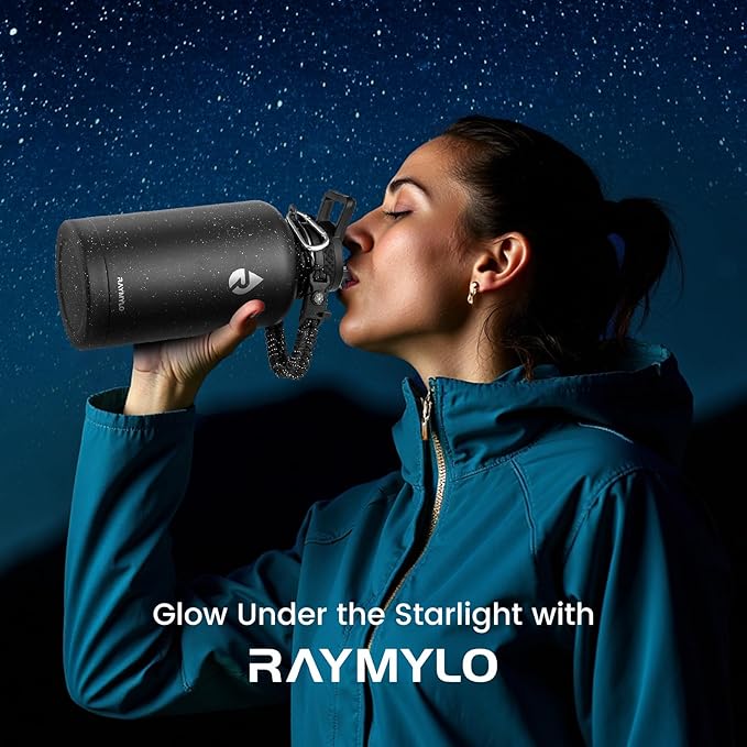 64oz Insulated Water Bottle, Triple Wall Vacuum Stainless Steel Water Bottles - Keeps Cold 48H, Reusable Half Gallon Jug for Gym, Sports, Camping, Hiking,Travel, Black Speckled