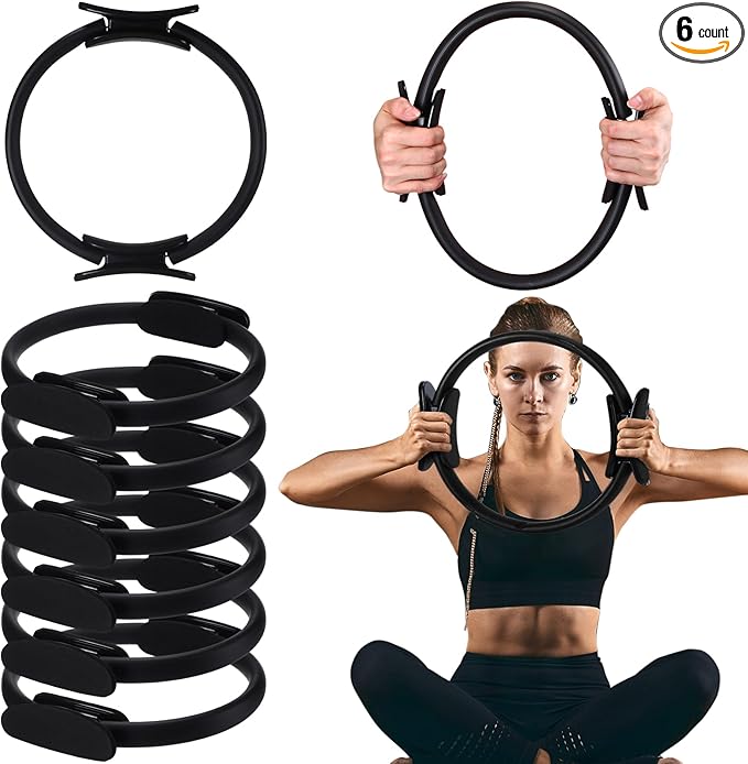 Syhood Pilates Ring 11. 81 Inch Pilates Circle Yoga Ring Magic Lightweight Flexible Workout Equipment for Fitness Physical Therapy Resistance Exercise Arms Legs