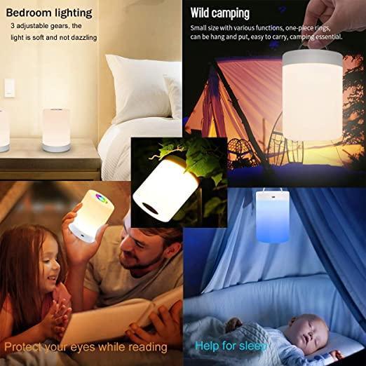 Portable Touch Dimmable LED Bedside Table Lamp for Living Room